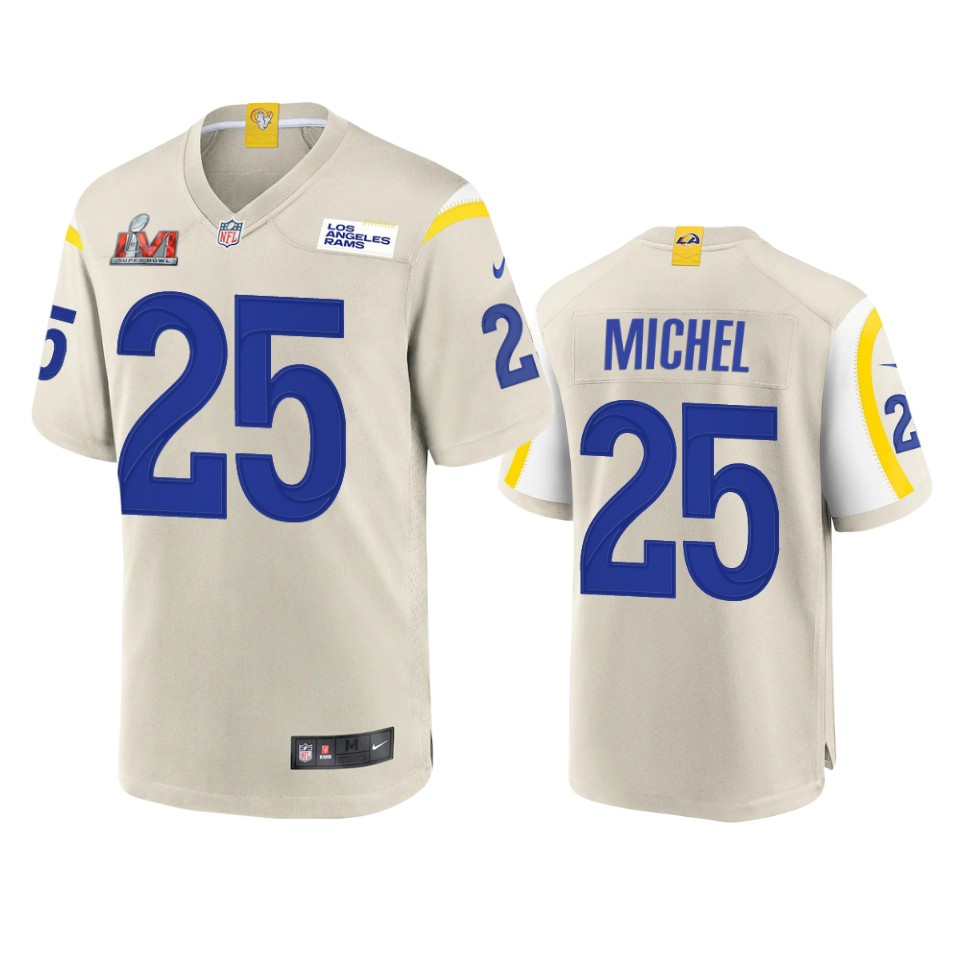 men's rams sony michel bone super bowl lvi game jersey