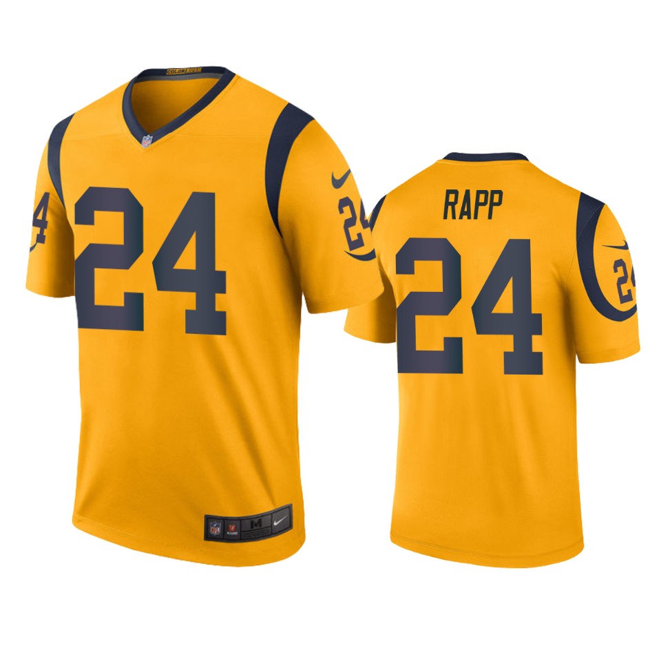 men's rams taylor rapp gold color rush legend jersey