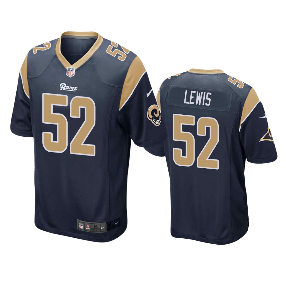 men's rams terrell lewis navy game jersey
