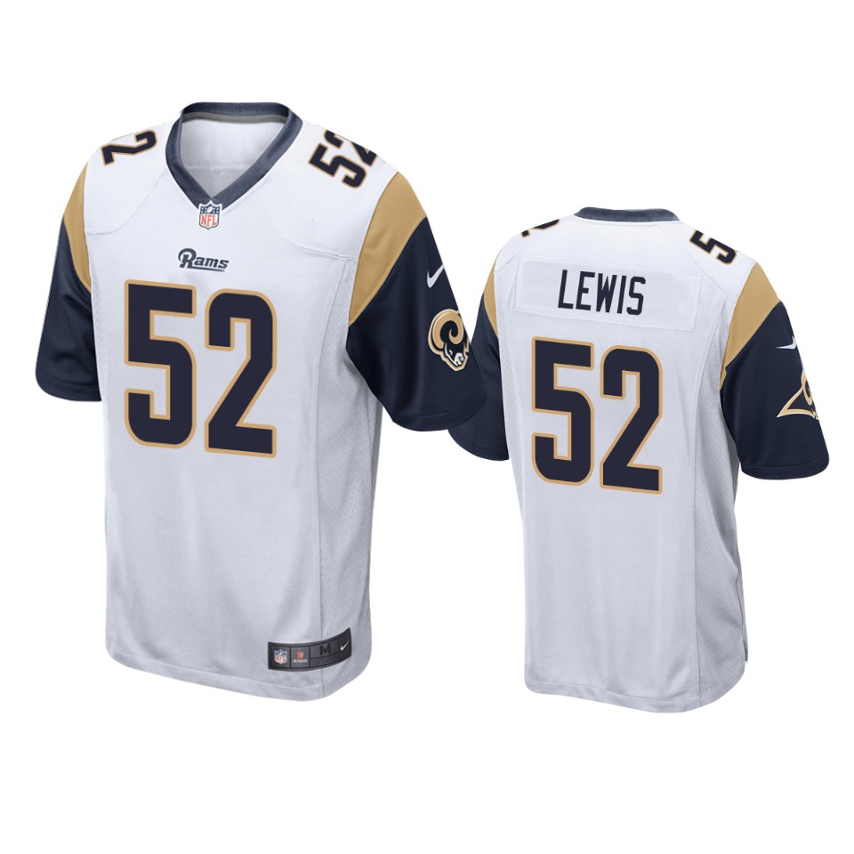 men's rams terrell lewis white game jersey