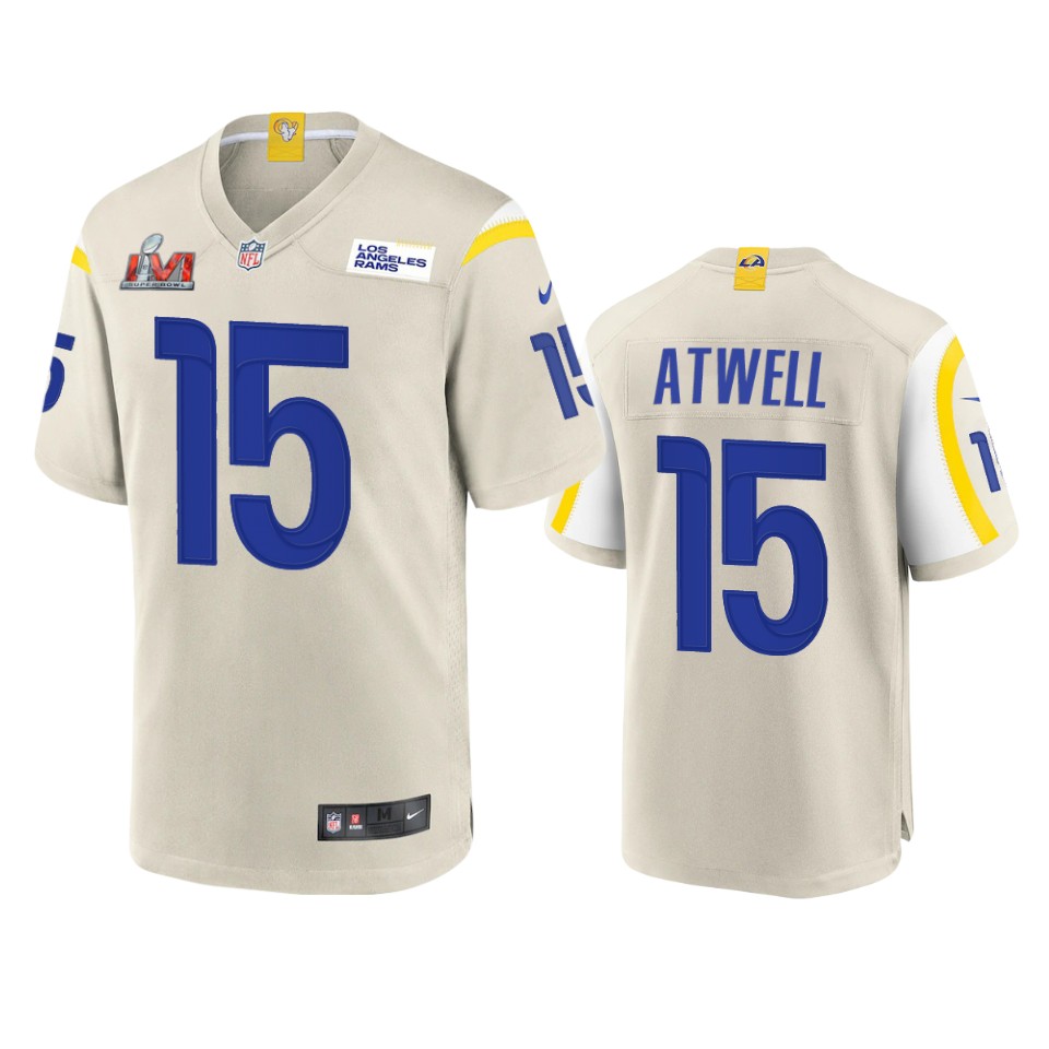 men's rams tutu atwell bone super bowl lvi game jersey