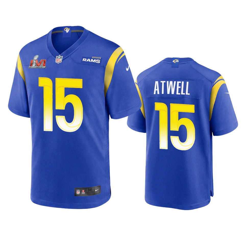 men's rams tutu atwell royal super bowl lvi game jersey