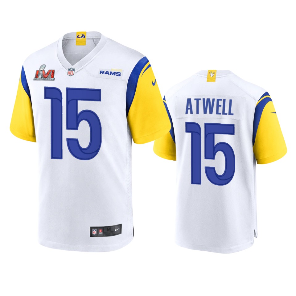 men's rams tutu atwell white super bowl lvi game jersey