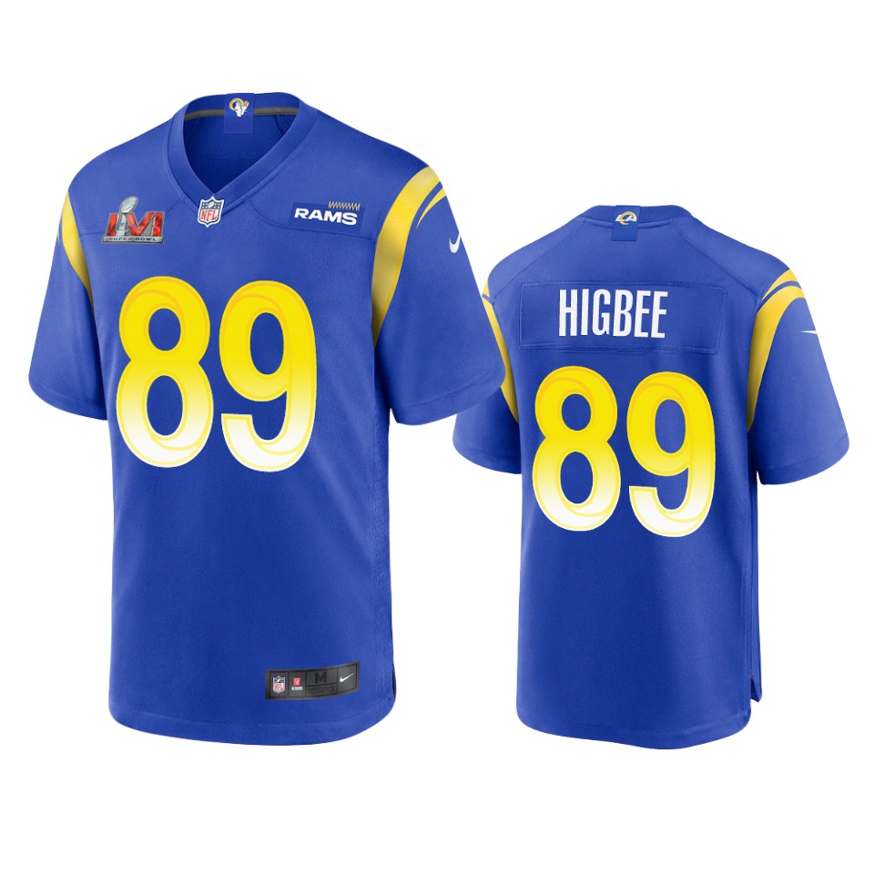 men's rams tyler higbee royal super bowl lvi game jersey