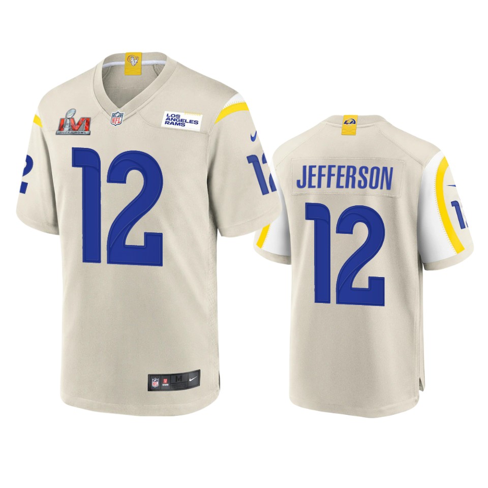 men's rams van jefferson bone super bowl lvi game jersey