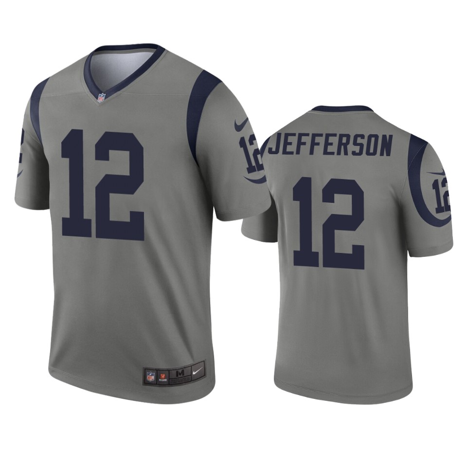 men's rams van jefferson gray inverted legend jersey