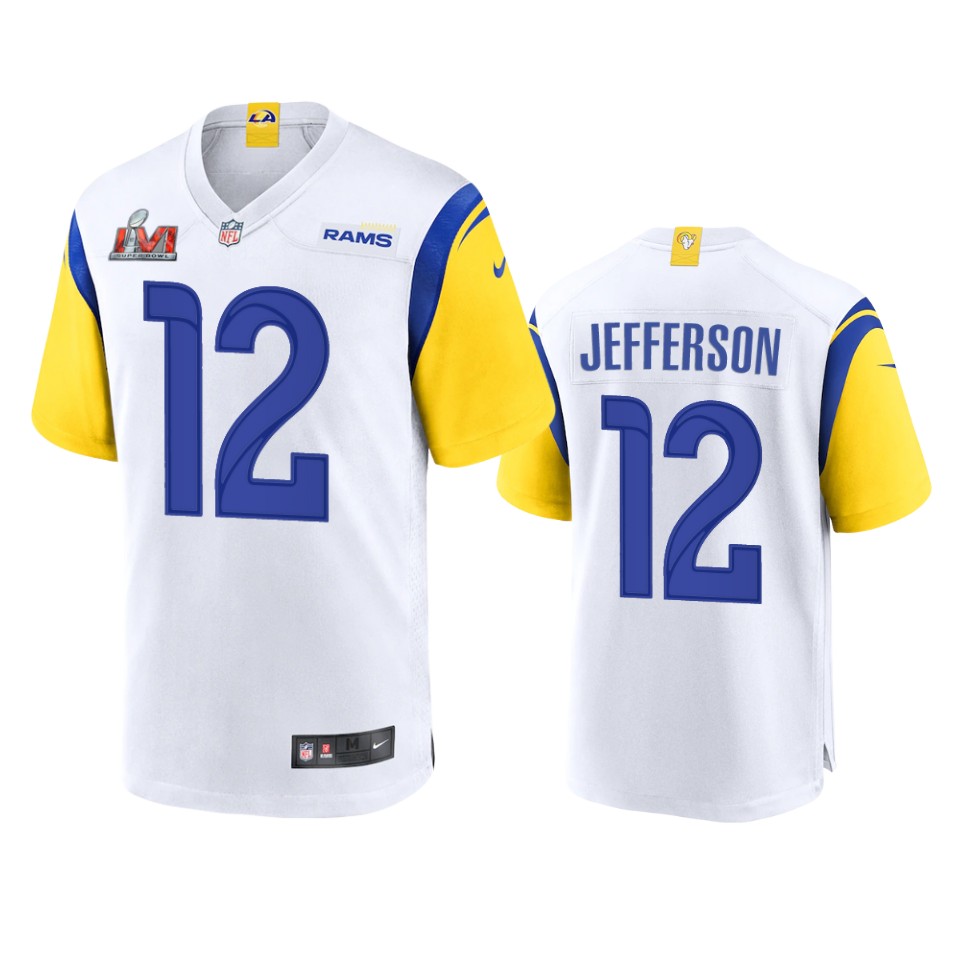 men's rams van jefferson white super bowl lvi game jersey