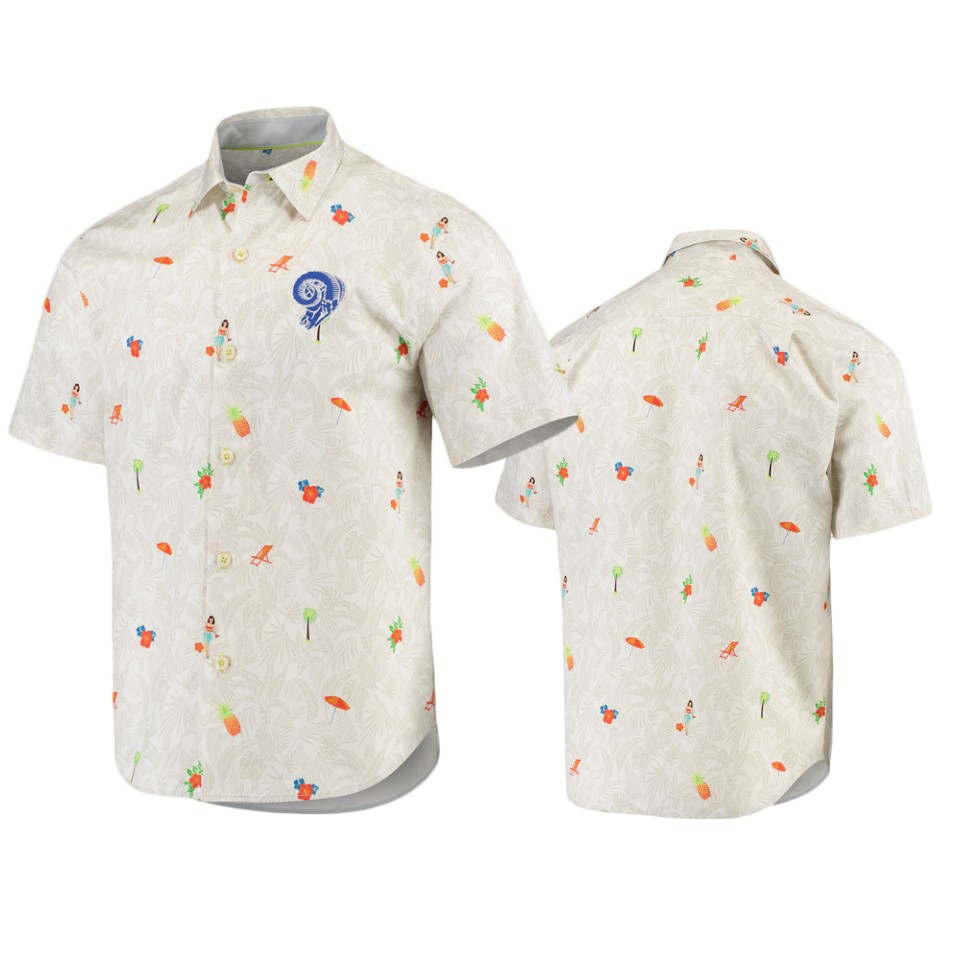 men's rams white beach cation throwback shirt