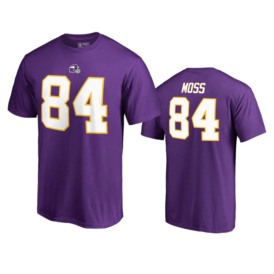 men's randy moss purple authentic stack t shirt