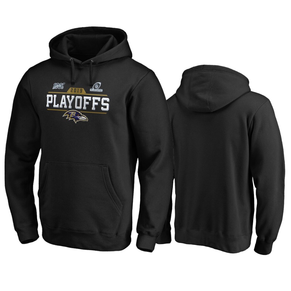 men's ravens black 2019 nfl playoffs bound chip shot pullover hoodie