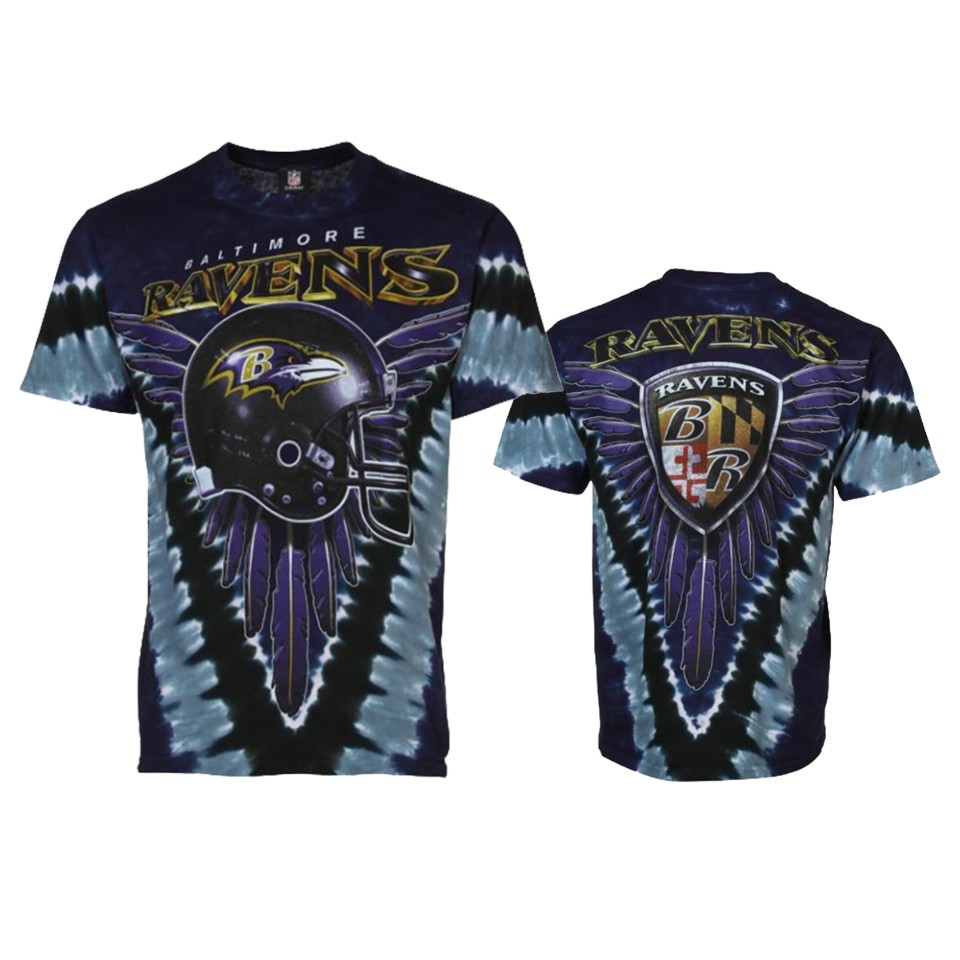 men's ravens black purple tie dye premium t shirt