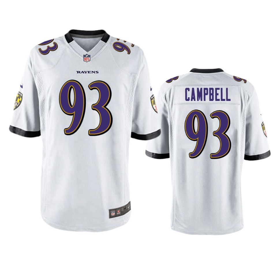 men's ravens calais campbell white game jersey