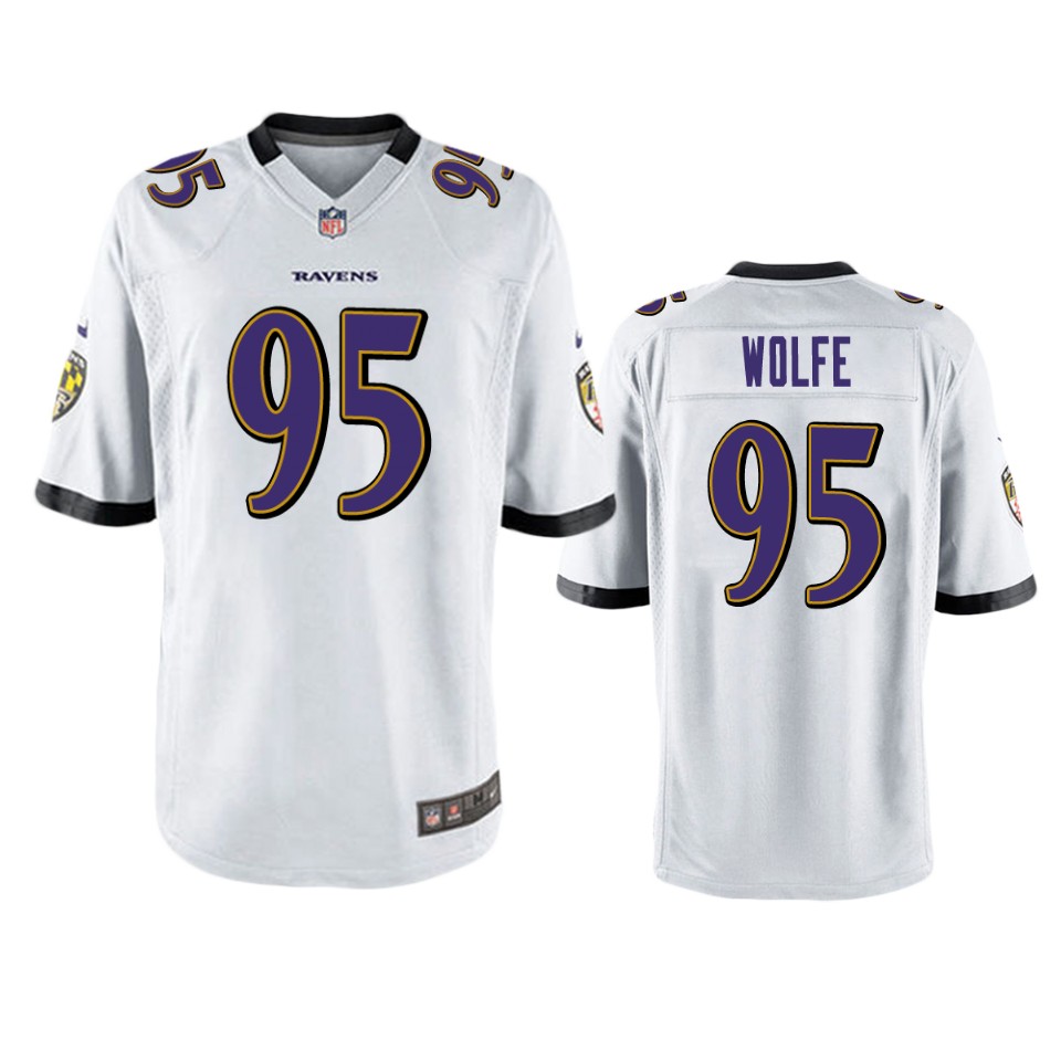 men's ravens derek wolfe white game jersey