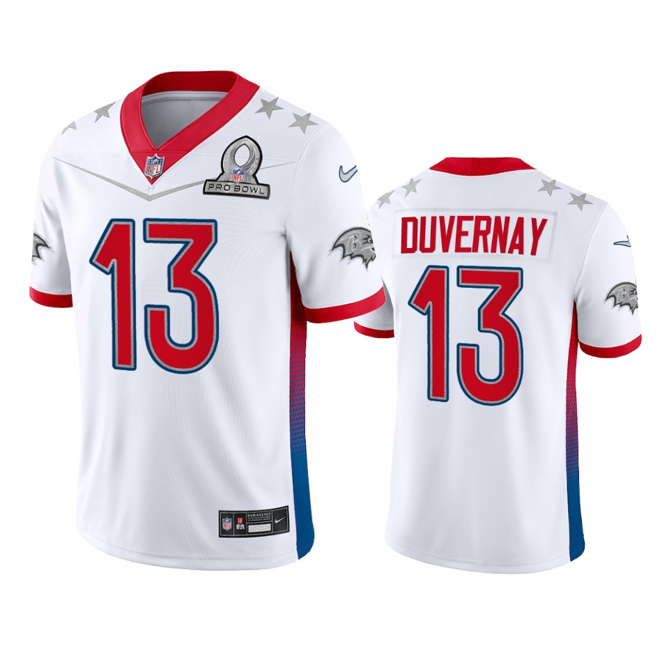 men's ravens devin duvernay white game 2022 afc pro bowl jersey