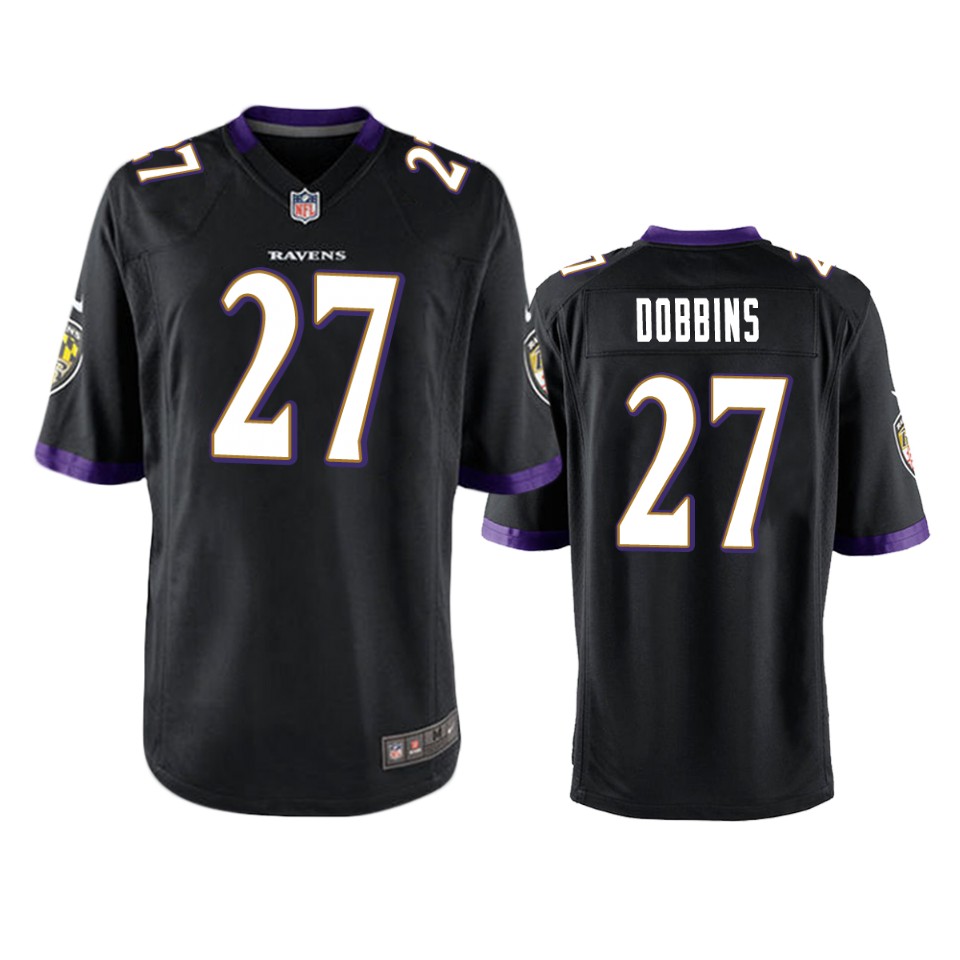 men's ravens j.k. dobbins black game jersey