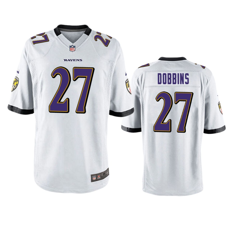 men's ravens j.k. dobbins white game jersey