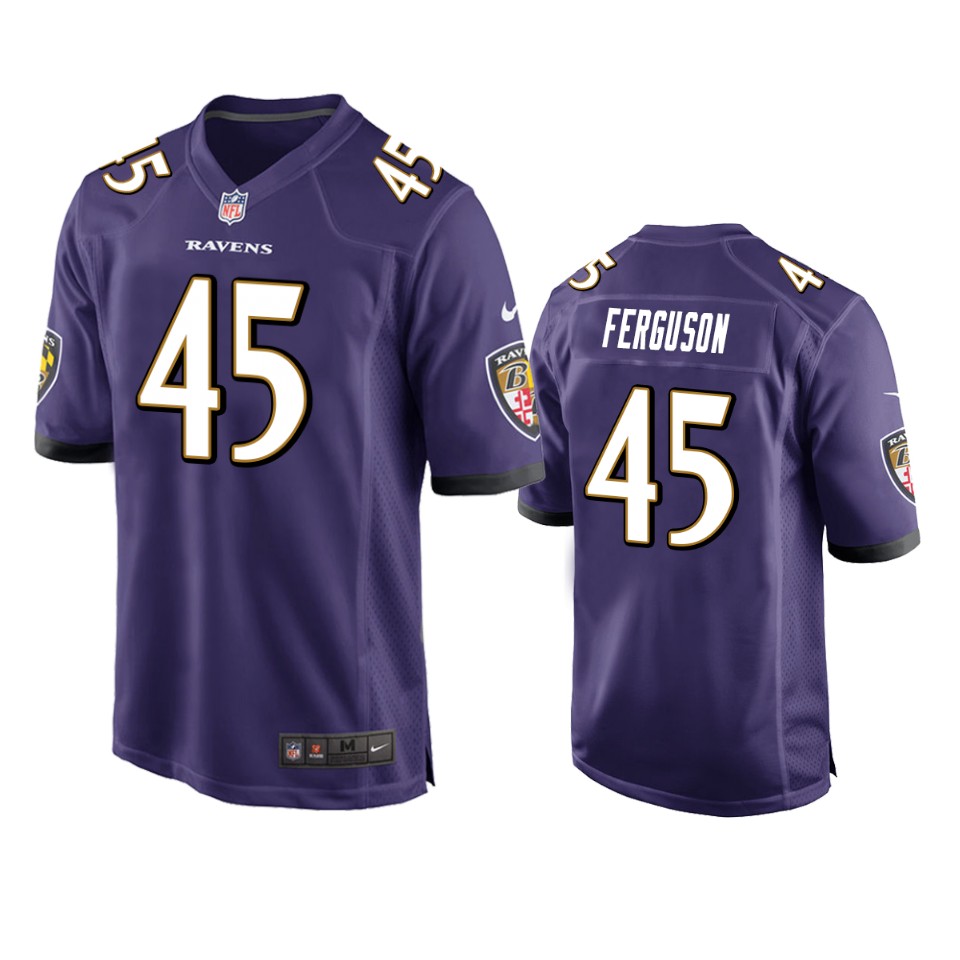 men's ravens jaylon ferguson purple game jersey