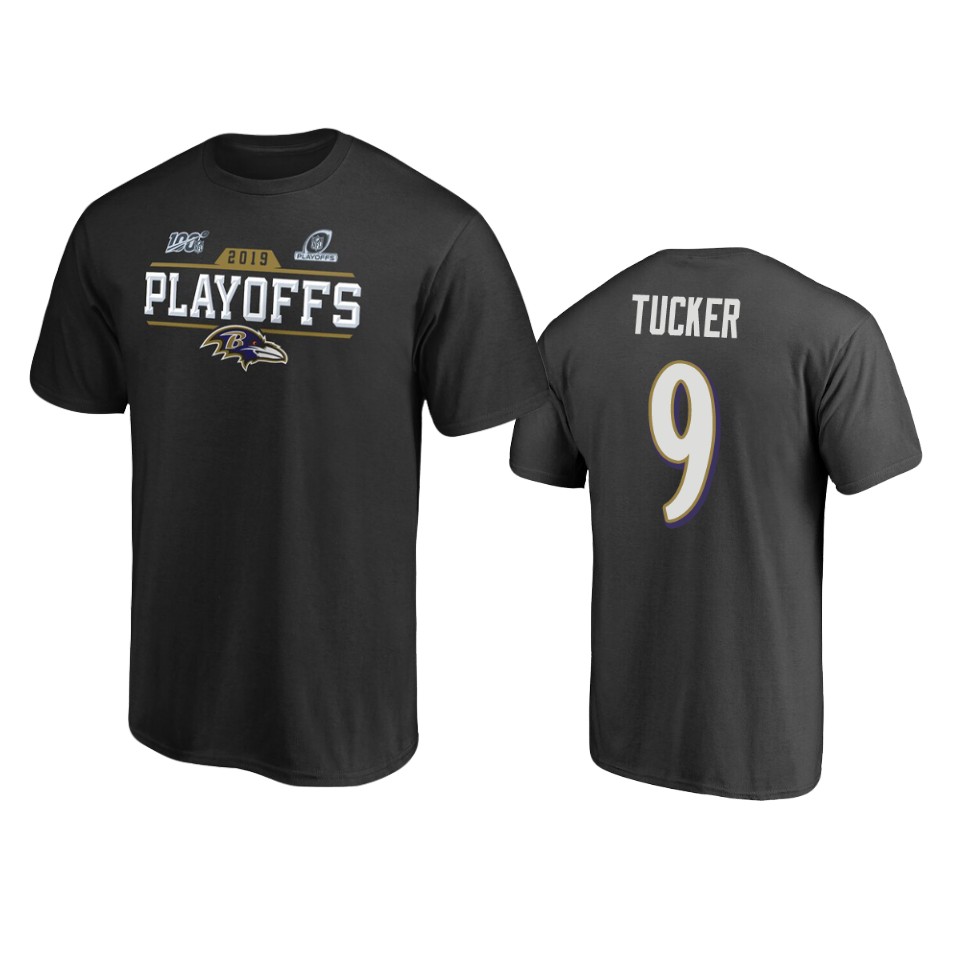 men's ravens justin tucker black 2019 nfl playoffs chip shot t shirt