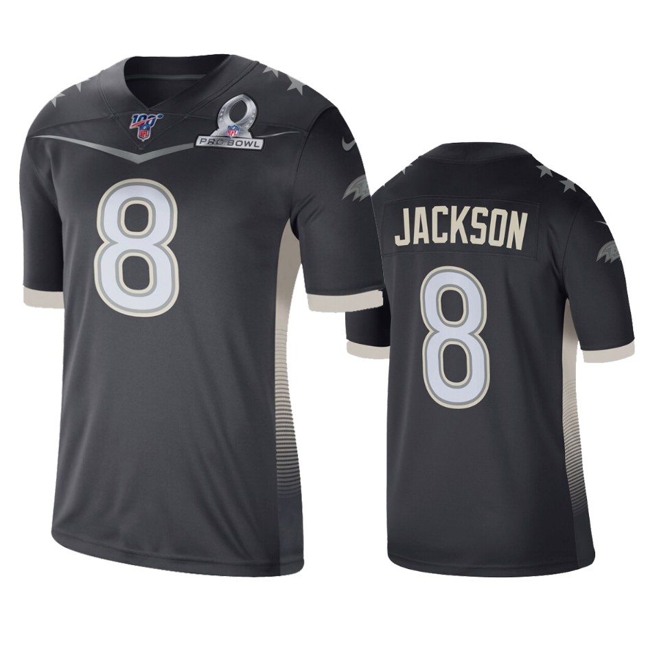 men's ravens lamar jackson anthracite afc 2020 pro bowl jersey