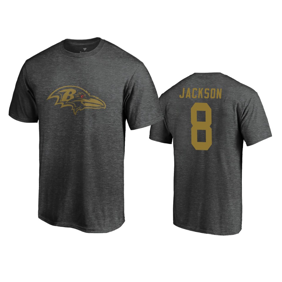 men's ravens lamar jackson ash personalized t shirt