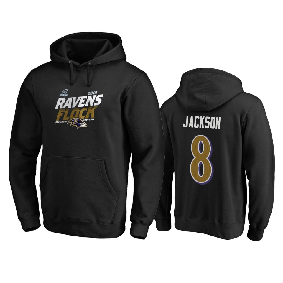 men's ravens lamar jackson black 2019 nfl playoffs bound hometown checkdown pullover hoodie