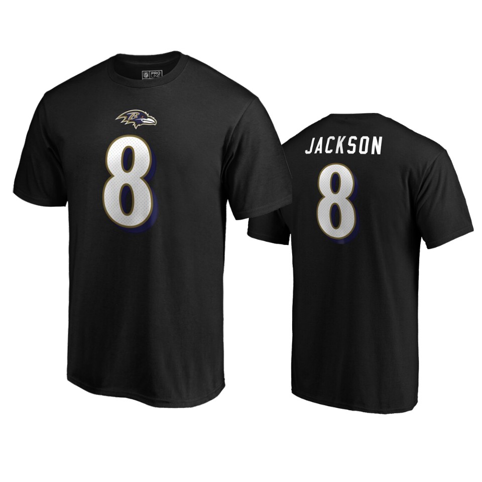 men's ravens lamar jackson black authentic stack t shirt