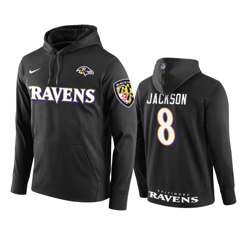 men's ravens lamar jackson black circuit wordmark hoodie