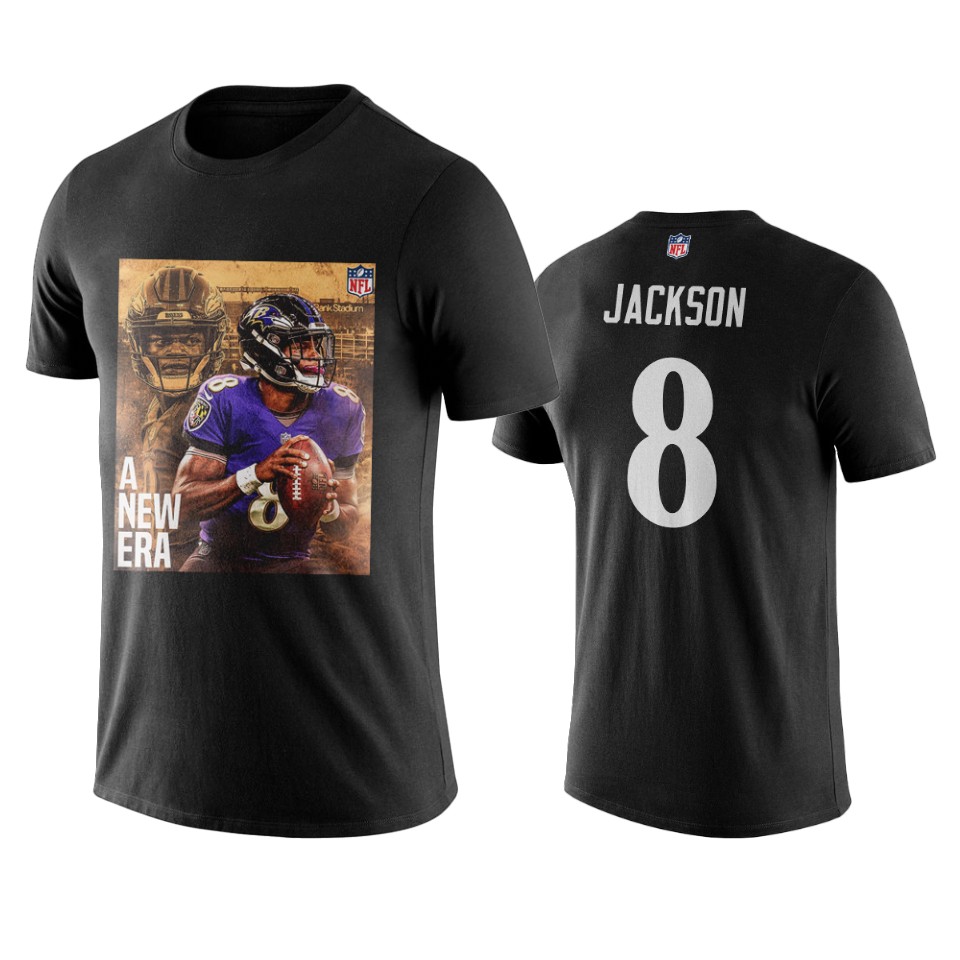 men's ravens lamar jackson black player graphic a new era t shirt
