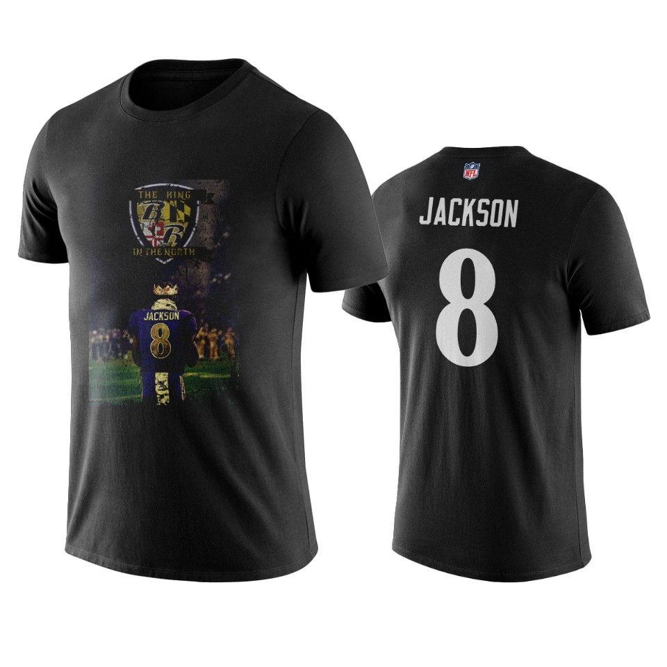 men's ravens lamar jackson black player graphic retro t shirt