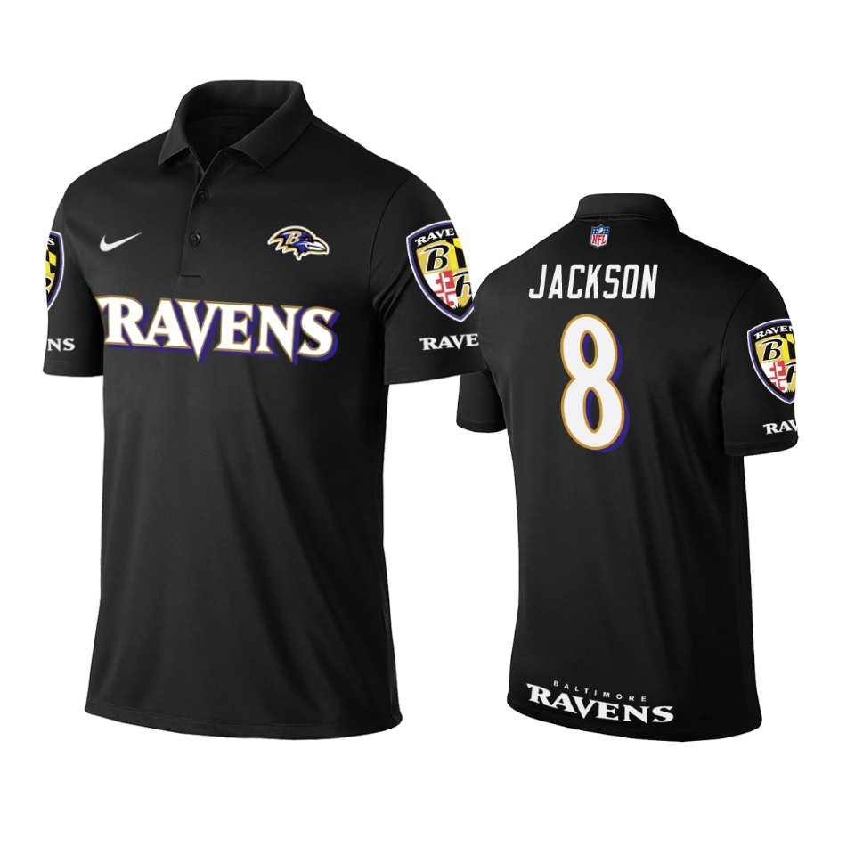 men's ravens lamar jackson black player performance polo