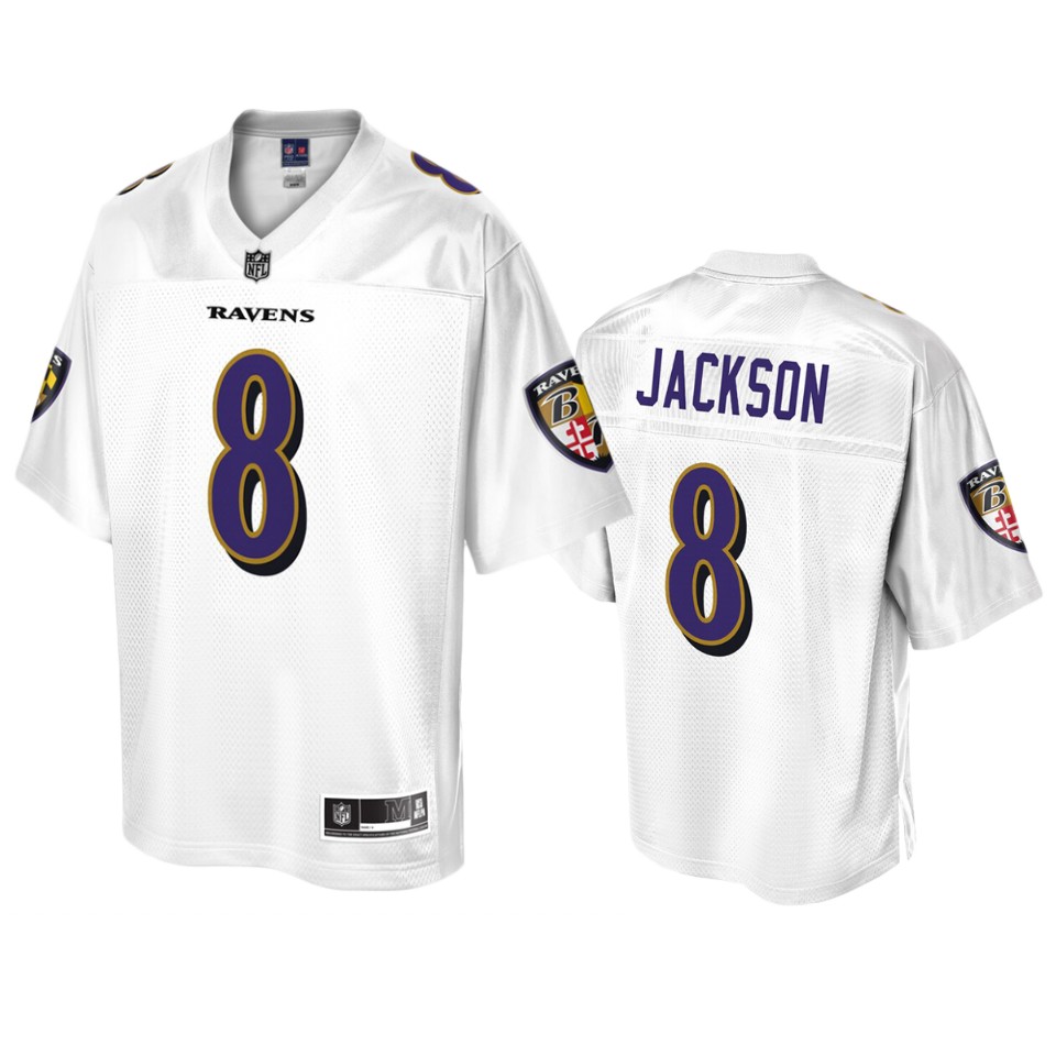 men's ravens lamar jackson white pro line jersey
