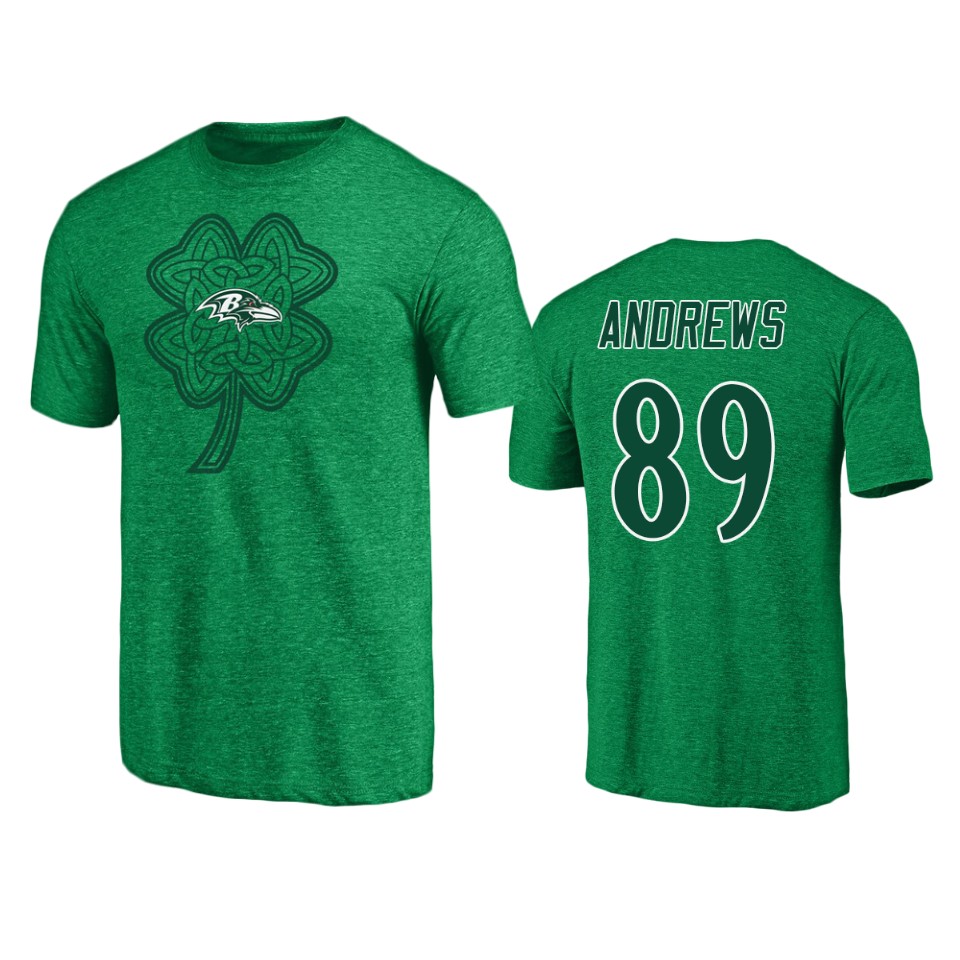 men's ravens mark andrews heathered kelly green st. patrick's day paddy's pride t shirt
