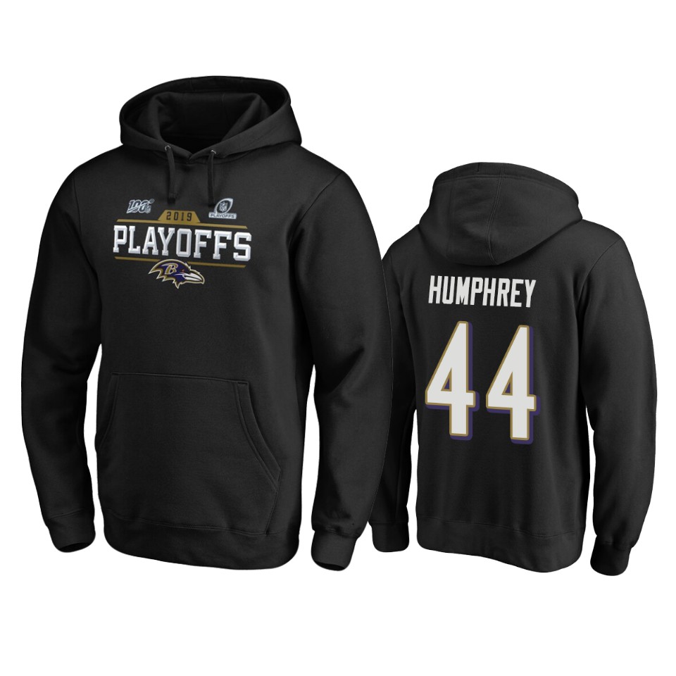 men's ravens marlon humphrey black 2019 nfl playoffs bound chip shot pullover hoodie