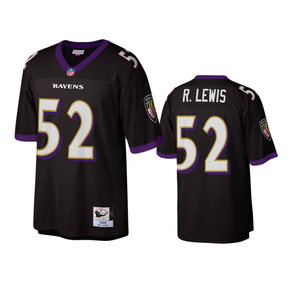 men's ravens ray lewis black throwback 2004 authentic jersey