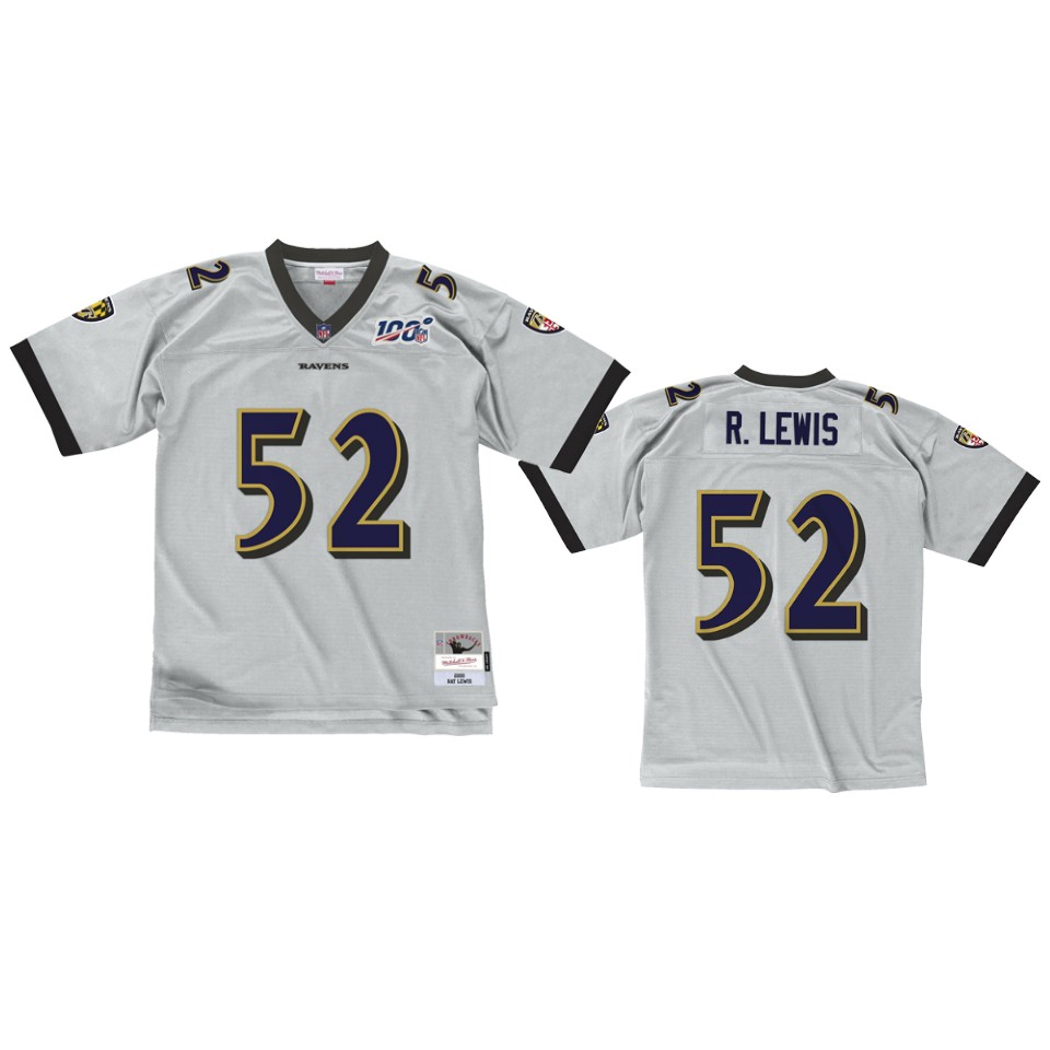 men's ravens ray lewis platinum legacy nfl 100 jersey