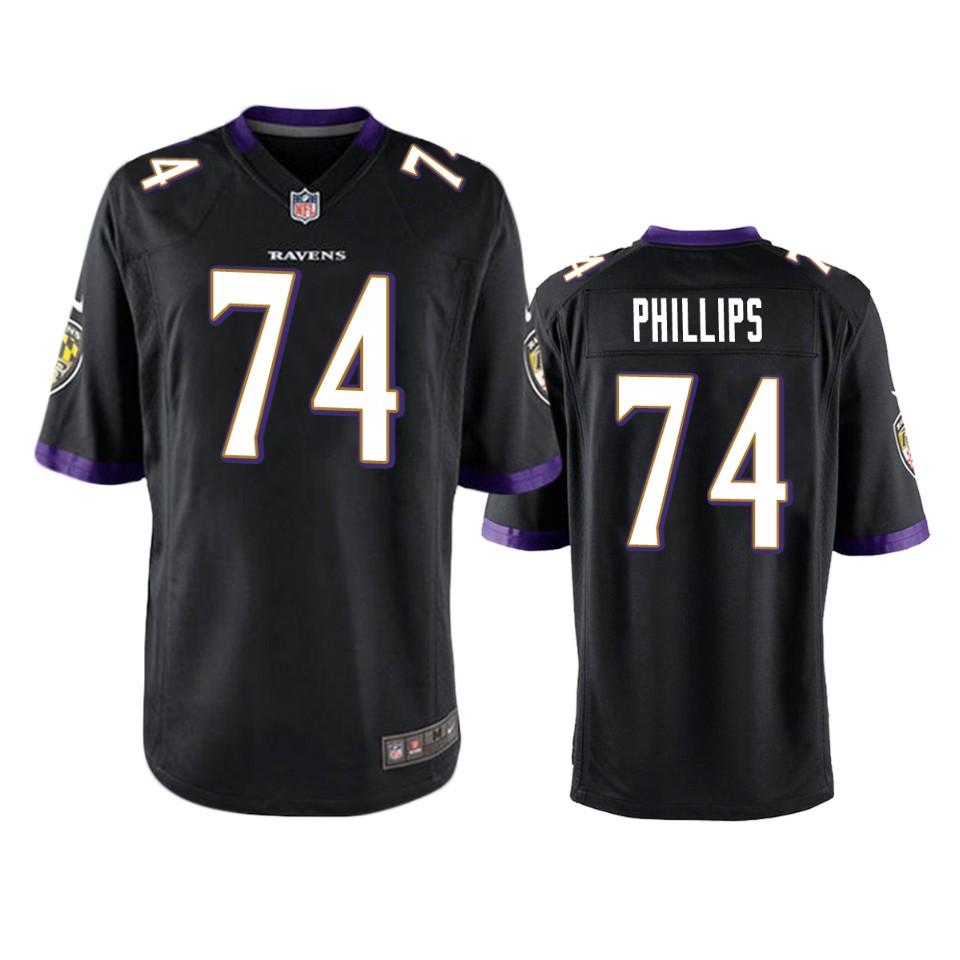 men's ravens tyre phillips black game jersey