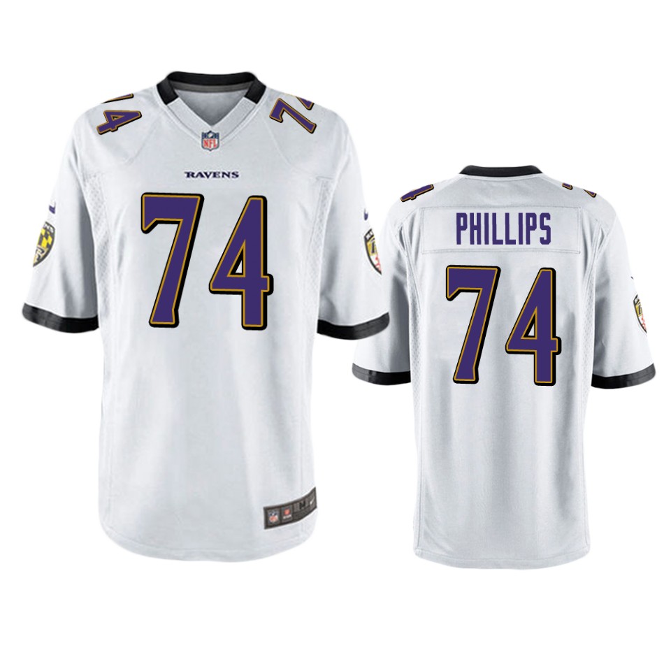 men's ravens tyre phillips white game jersey