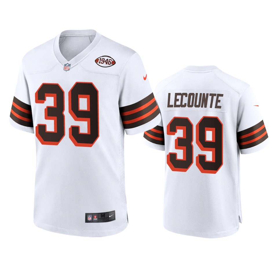 men's richard lecounte browns white alternate game 1946 collection jersey