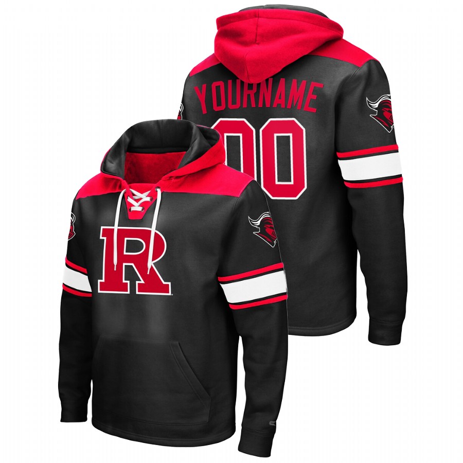 men's rutgers scarlet knights custom pullover black 2.0 lace up hoodie