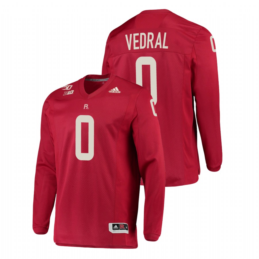 men's-rutgers-scarlet-knights-noah-vedral-scarlet-college-football-long-sleeve-jersey
