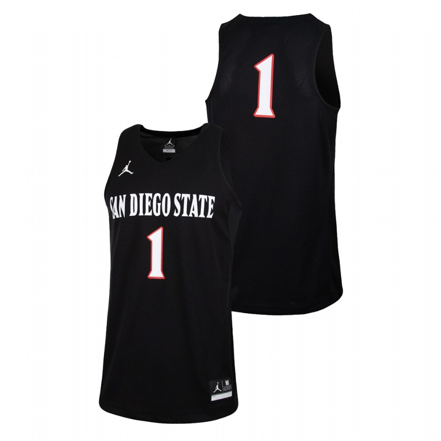 men's san diego state aztecs black college basketball replica jersey