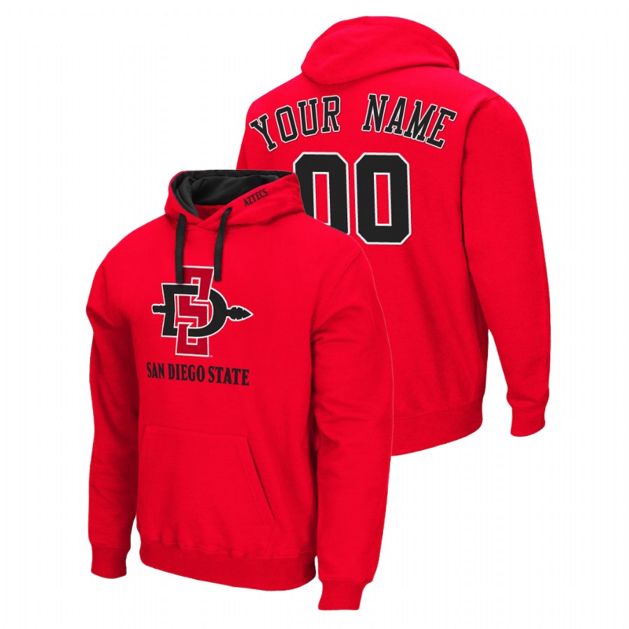 men's san diego state aztecs custom pullover cardinal arch & logo 2.0 hoodie