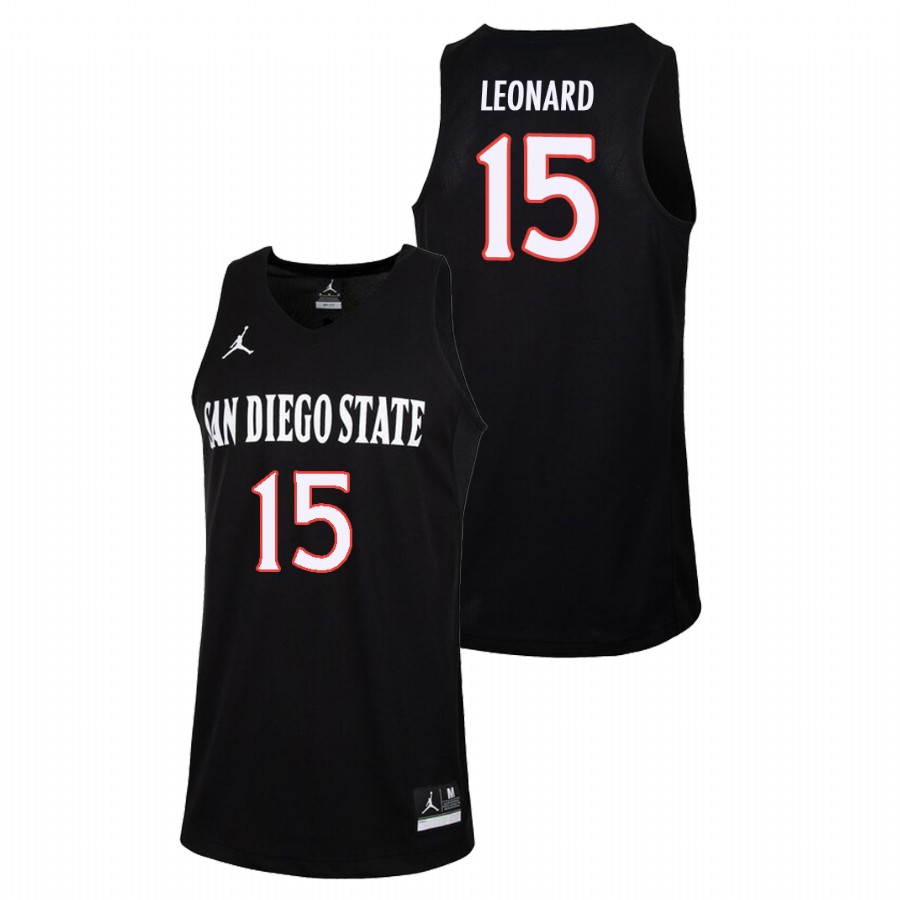 men's san diego state aztecs kawhi leonard college basketball black replica jersey