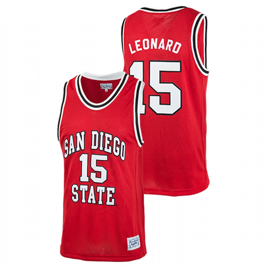 men's san diego state aztecs kawhi leonard college basketball red authentic jersey