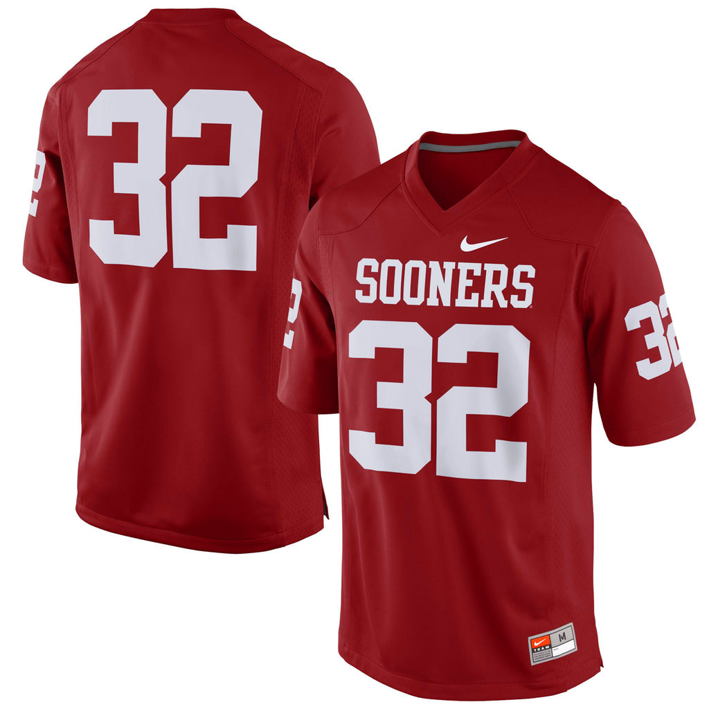 men's sooners crimson 32 game football jersey