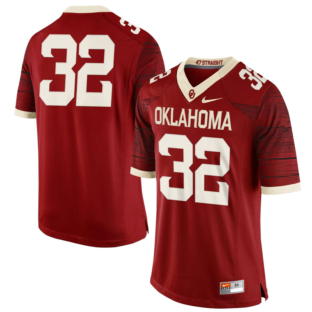 men's sooners crimson 32 limited football jersey