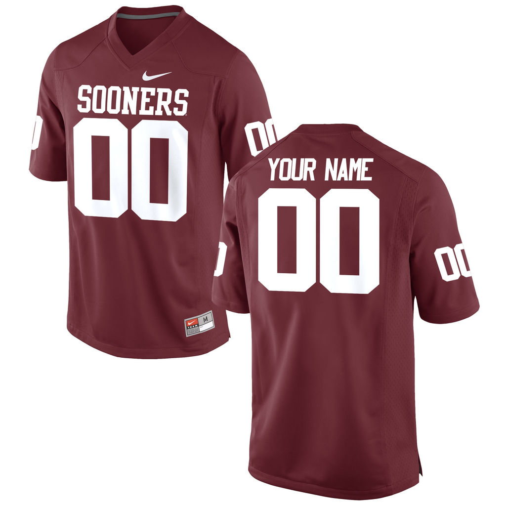 men's sooners crimson football custom jersey