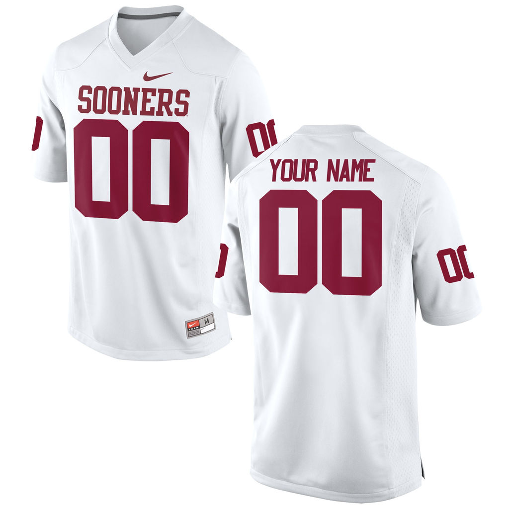 men's sooners white football custom jersey