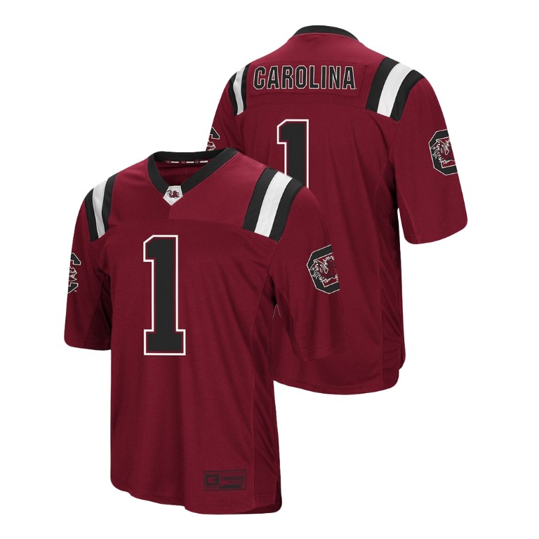men's south carolina gamecocks 1 garnet foos ball football colosseum jersey