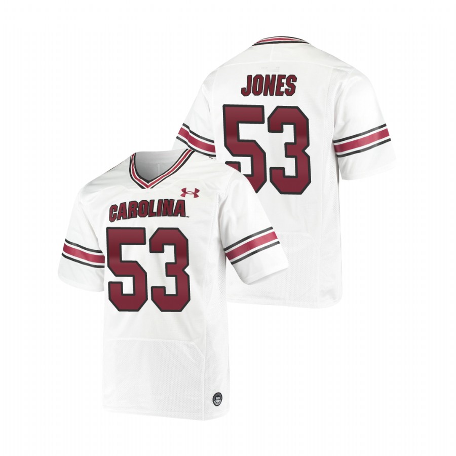 men's south carolina gamecocks ernest jones white replica premiere football jersey